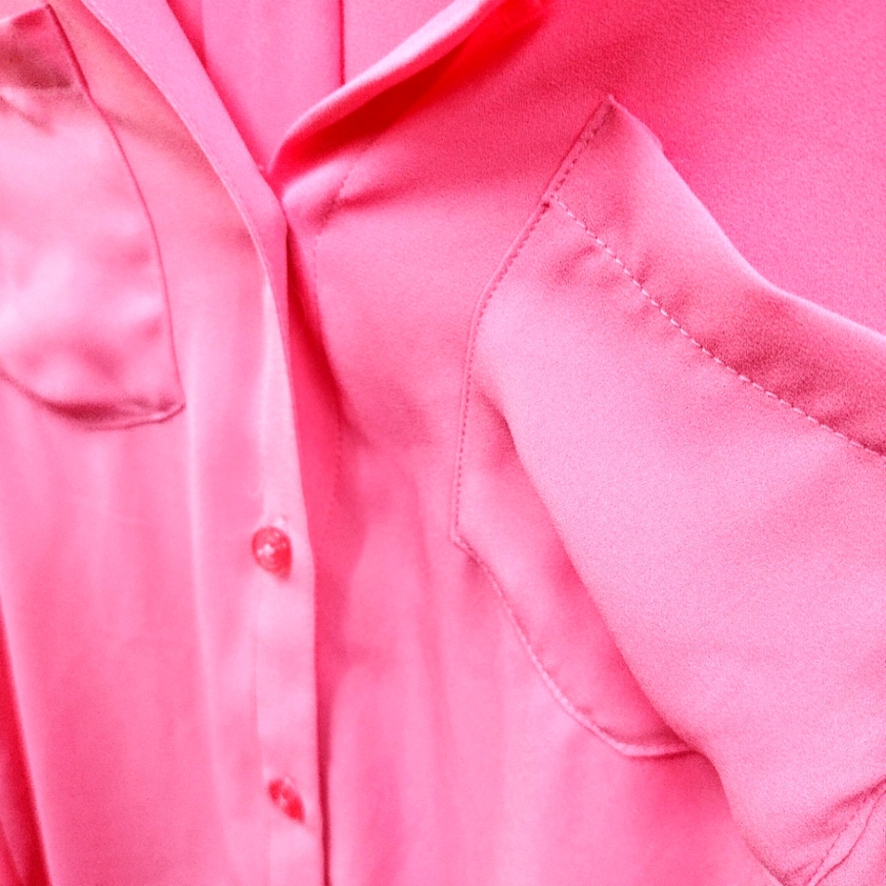 White House Black Market button up pink top